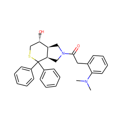 CN(C)c1ccccc1CC(=O)N1C[C@@H]2[C@H](C1)[C@@H](O)CSC2(c1ccccc1)c1ccccc1 ZINC000029343909