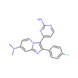 CN(C)c1ccn2c(-c3ccnc(N)n3)c(-c3ccc(F)cc3)nc2c1 ZINC000040430209