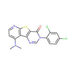 CN(C)c1ccnc2sc3c(=O)n(-c4ccc(Cl)cc4Cl)cnc3c12 ZINC000013676095