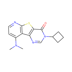 CN(C)c1ccnc2sc3c(=O)n(C4CCC4)cnc3c12 ZINC000013676118