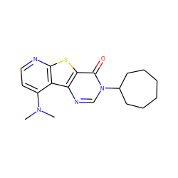 CN(C)c1ccnc2sc3c(=O)n(C4CCCCCC4)cnc3c12 ZINC000013676138