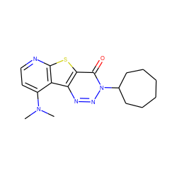 CN(C)c1ccnc2sc3c(=O)n(C4CCCCCC4)nnc3c12 ZINC000013676151