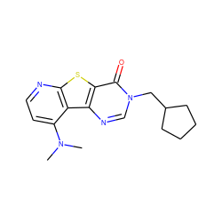 CN(C)c1ccnc2sc3c(=O)n(CC4CCCC4)cnc3c12 ZINC000013676147