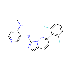 CN(C)c1ccncc1Nc1ncc2ccc(-c3c(F)cccc3F)nn12 ZINC000142966329