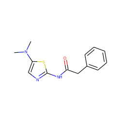 CN(C)c1cnc(NC(=O)Cc2ccccc2)s1 ZINC000028456284