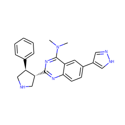 CN(C)c1nc([C@@H]2CNC[C@H]2c2ccccc2)nc2ccc(-c3cn[nH]c3)cc12 ZINC000095592813