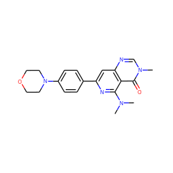 CN(C)c1nc(-c2ccc(N3CCOCC3)cc2)cc2ncn(C)c(=O)c12 ZINC000115624225