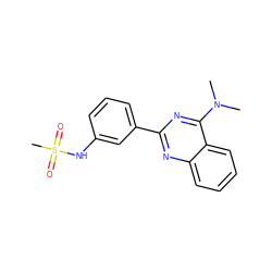 CN(C)c1nc(-c2cccc(NS(C)(=O)=O)c2)nc2ccccc12 ZINC000004239228