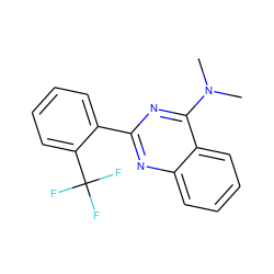 CN(C)c1nc(-c2ccccc2C(F)(F)F)nc2ccccc12 ZINC000004266392