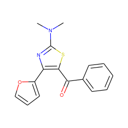 CN(C)c1nc(-c2ccco2)c(C(=O)c2ccccc2)s1 ZINC000040379959