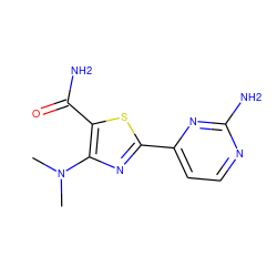 CN(C)c1nc(-c2ccnc(N)n2)sc1C(N)=O ZINC000169342592