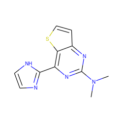 CN(C)c1nc(-c2ncc[nH]2)c2sccc2n1 ZINC000029047789