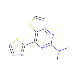 CN(C)c1nc(-c2nccs2)c2sccc2n1 ZINC000029047924