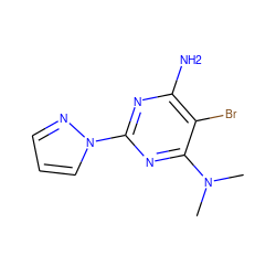 CN(C)c1nc(-n2cccn2)nc(N)c1Br ZINC000072317394