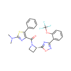 CN(C)c1nc(C(=O)N2CC[C@H]2c2nc(-c3ccccc3OC(F)(F)F)no2)c(-c2ccccc2)s1 ZINC000218088805