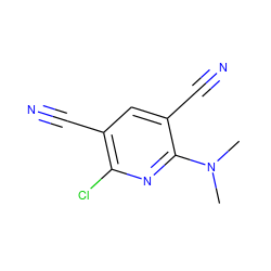 CN(C)c1nc(Cl)c(C#N)cc1C#N ZINC000058569552