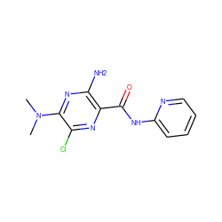 CN(C)c1nc(N)c(C(=O)Nc2ccccn2)nc1Cl ZINC000028123047