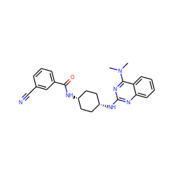 CN(C)c1nc(N[C@H]2CC[C@@H](NC(=O)c3cccc(C#N)c3)CC2)nc2ccccc12 ZINC000261132812