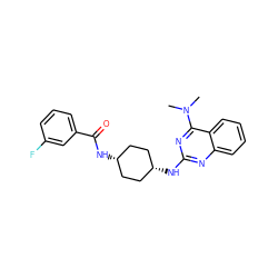 CN(C)c1nc(N[C@H]2CC[C@@H](NC(=O)c3cccc(F)c3)CC2)nc2ccccc12 ZINC000253685163