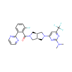 CN(C)c1nc(N2C[C@H]3CN(C(=O)c4c(F)cccc4-c4ncccn4)C[C@H]3C2)cc(C(F)(F)F)n1 ZINC000116823849