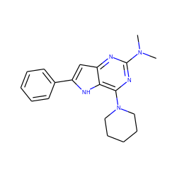 CN(C)c1nc(N2CCCCC2)c2[nH]c(-c3ccccc3)cc2n1 ZINC000013834946