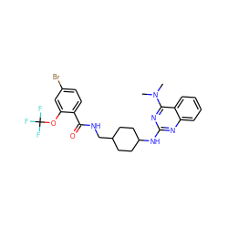 CN(C)c1nc(NC2CCC(CNC(=O)c3ccc(Br)cc3OC(F)(F)F)CC2)nc2ccccc12 ZINC000028330747