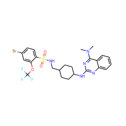 CN(C)c1nc(NC2CCC(CNS(=O)(=O)c3ccc(Br)cc3OC(F)(F)F)CC2)nc2ccccc12 ZINC000028336031