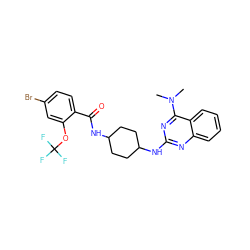 CN(C)c1nc(NC2CCC(NC(=O)c3ccc(Br)cc3OC(F)(F)F)CC2)nc2ccccc12 ZINC000028331528