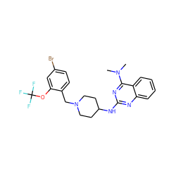 CN(C)c1nc(NC2CCN(Cc3ccc(Br)cc3OC(F)(F)F)CC2)nc2ccccc12 ZINC000028341415