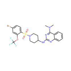 CN(C)c1nc(NC2CCN(S(=O)(=O)c3ccc(Br)cc3OC(F)(F)F)CC2)nc2ccccc12 ZINC000028343413