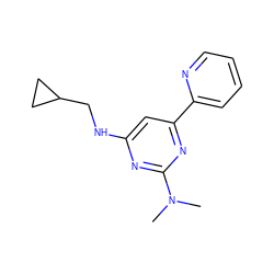 CN(C)c1nc(NCC2CC2)cc(-c2ccccn2)n1 ZINC000299837416