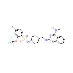 CN(C)c1nc(NCC2CCC(NS(=O)(=O)c3ccc(Br)cc3OC(F)(F)F)CC2)nc2ccccc12 ZINC000028523138