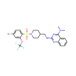 CN(C)c1nc(NCC2CCN(S(=O)(=O)c3ccc(Br)cc3OC(F)(F)F)CC2)nc2ccccc12 ZINC000028523325