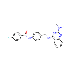 CN(C)c1nc(NCc2ccc(NC(=O)c3ccc(F)cc3)cc2)c2ccccc2n1 ZINC000084633306