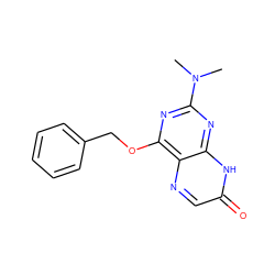 CN(C)c1nc(OCc2ccccc2)c2ncc(=O)[nH]c2n1 ZINC000000339492