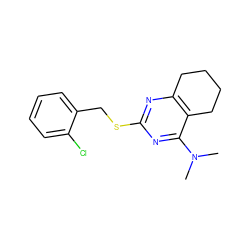 CN(C)c1nc(SCc2ccccc2Cl)nc2c1CCCC2 ZINC000001403599