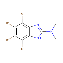 CN(C)c1nc2c(Br)c(Br)c(Br)c(Br)c2[nH]1 ZINC000008830553