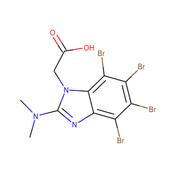 CN(C)c1nc2c(Br)c(Br)c(Br)c(Br)c2n1CC(=O)O ZINC000058638742