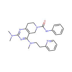 CN(C)c1nc2c(c(N(C)CCc3ccccn3)n1)CN(C(=O)Nc1ccccc1)CC2 ZINC000095562697