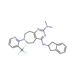 CN(C)c1nc2c(c(NC3Cc4ccccc4C3)n1)CCN(c1ncccc1C(F)(F)F)CC2 ZINC000144869869