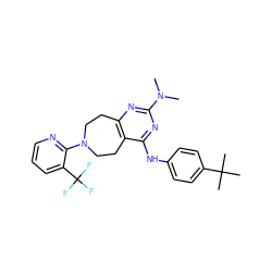 CN(C)c1nc2c(c(Nc3ccc(C(C)(C)C)cc3)n1)CCN(c1ncccc1C(F)(F)F)CC2 ZINC000146924789