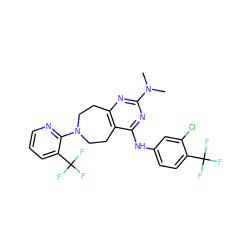 CN(C)c1nc2c(c(Nc3ccc(C(F)(F)F)c(Cl)c3)n1)CCN(c1ncccc1C(F)(F)F)CC2 ZINC000145154616