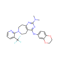 CN(C)c1nc2c(c(Nc3ccc4c(c3)OCCO4)n1)CCN(c1ncccc1C(F)(F)F)CC2 ZINC000144934303