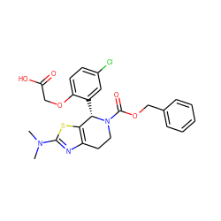 CN(C)c1nc2c(s1)[C@H](c1cc(Cl)ccc1OCC(=O)O)N(C(=O)OCc1ccccc1)CC2 ZINC000217979458