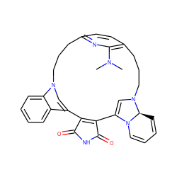 CN(C)c1nc2ccc1CCCN1C=C(C3=C(C(=O)NC3=O)c3cn(c4ccccc34)CCC2)N2C=CC=C[C@H]12 ZINC000049793518