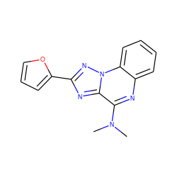 CN(C)c1nc2ccccc2n2nc(-c3ccco3)nc12 ZINC000029124086