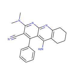 CN(C)c1nc2nc3c(c(N)c2c(-c2ccccc2)c1C#N)CCCC3 ZINC000066252176