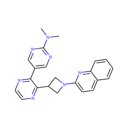 CN(C)c1ncc(-c2nccnc2C2CN(c3ccc4ccccc4n3)C2)cn1 ZINC000140182886