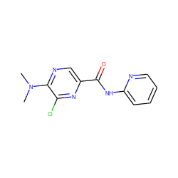 CN(C)c1ncc(C(=O)Nc2ccccn2)nc1Cl ZINC000028123053