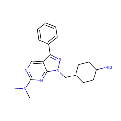 CN(C)c1ncc2c(-c3ccccc3)nn(CC3CCC(N)CC3)c2n1 ZINC000084709114